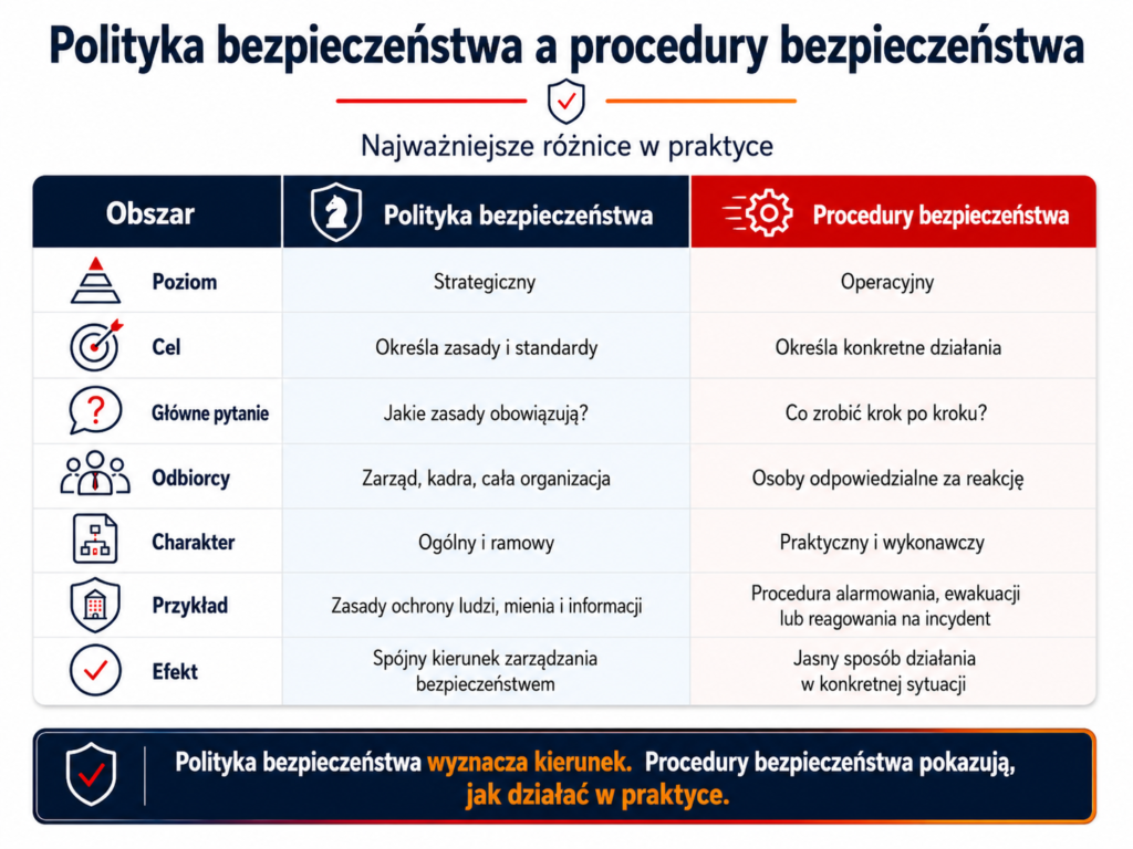 Polityka bezpieczeństwa a procedury bezpieczeństwa